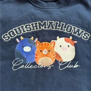 Squishmallows Collectors Club crew neck sweatshirt dress girls navy blue 7-8